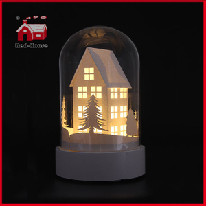 Mini House Design Glass Dome LED Home Decorative Glass Bell Dome Glass Giftware