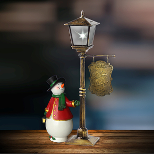 magic light with snowman mini street post light