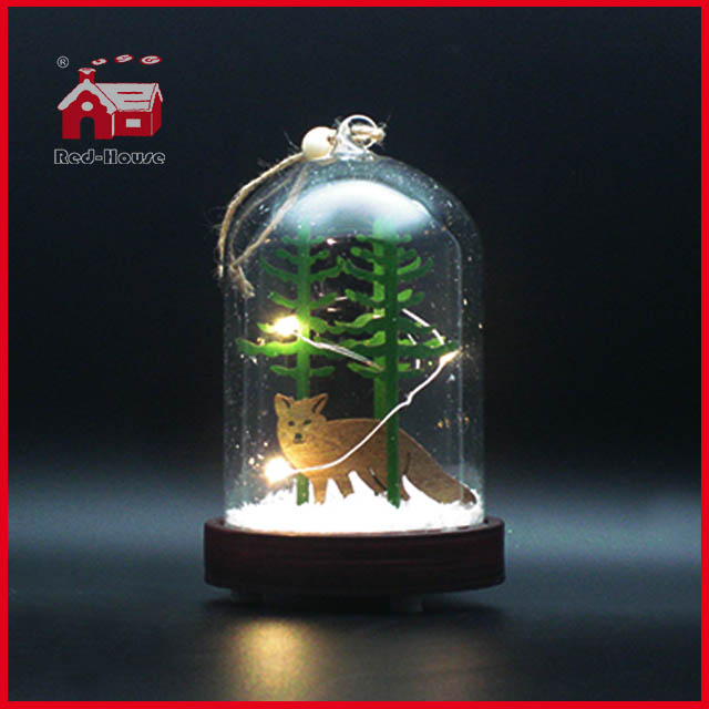 Christmas Glass Dome with Base Glass Made LED Decoration Glass Balloon Decoration Glass Giftware