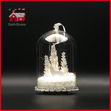 Glass Dome Christmas LED Glass Decoration Thin Bottom Glass Dome Decoration Glass GIftware