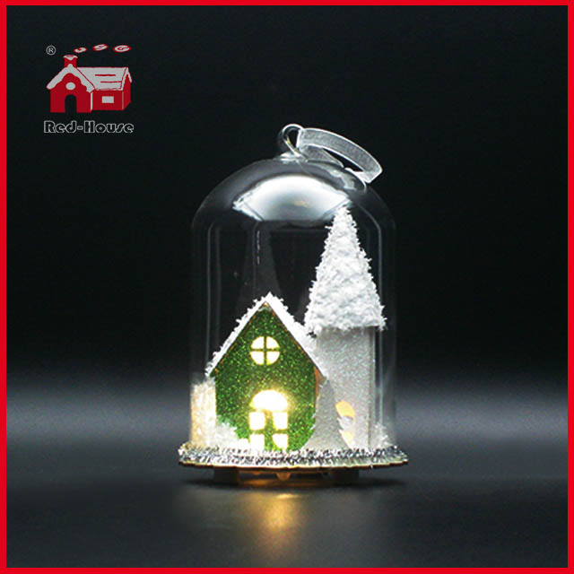 Glass Dome Christmas LED Glass Decoration Thin Bottom Glass Dome Decoration Glass GIftware