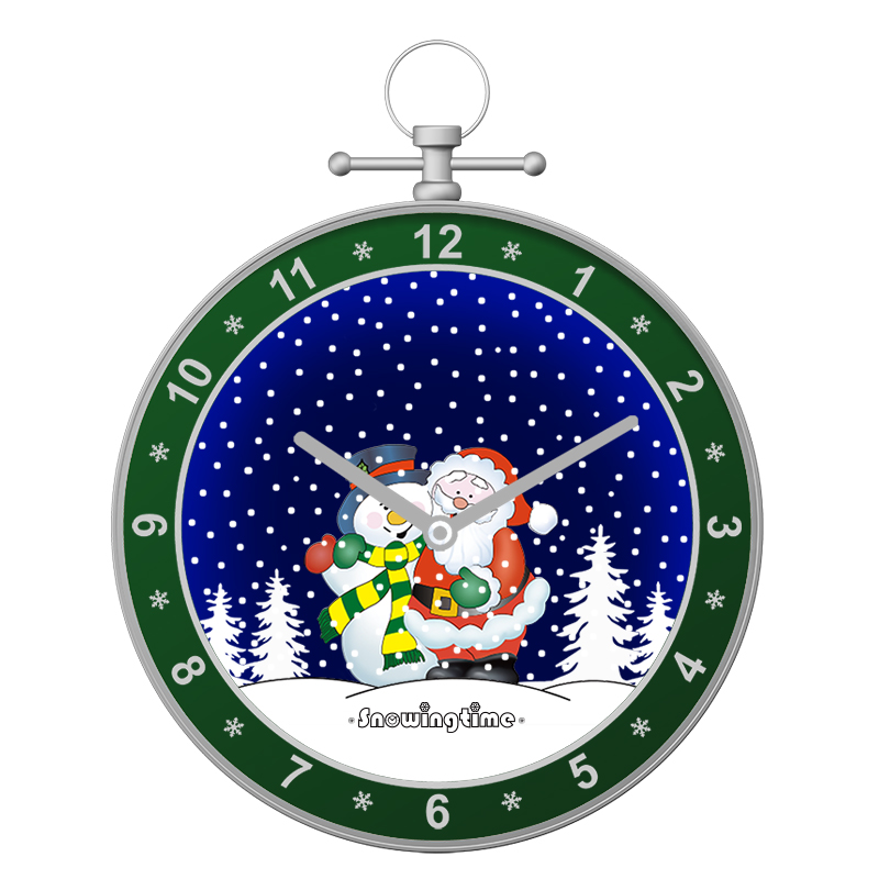 Led Christmas Ball Snowing Wall Clock-Shaped Wall Clock Decor