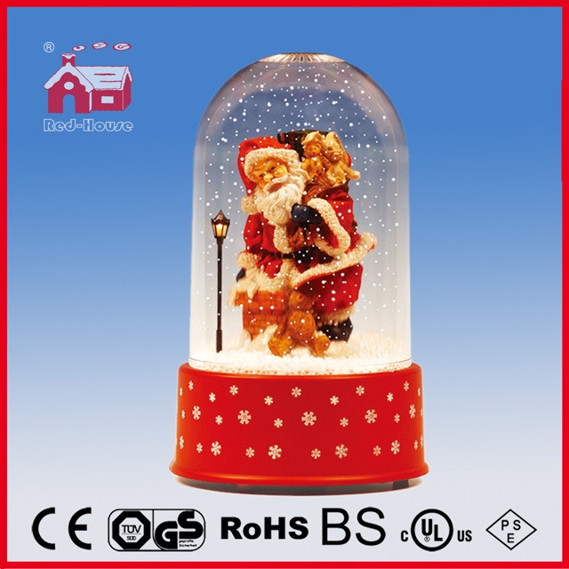 (P18030E) Snowing Decoration Christmas Snow Globe with Transparent Case