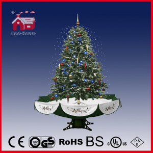 (40110U120-GS) Beautiful Green Christmas Tree with Colorful Ornaments Umbrella Skirt