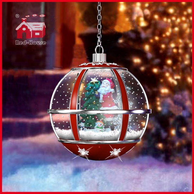 (LH30033B-RS11) Christmas Decoration Indoor Use LED Snowing Light Santa Claus