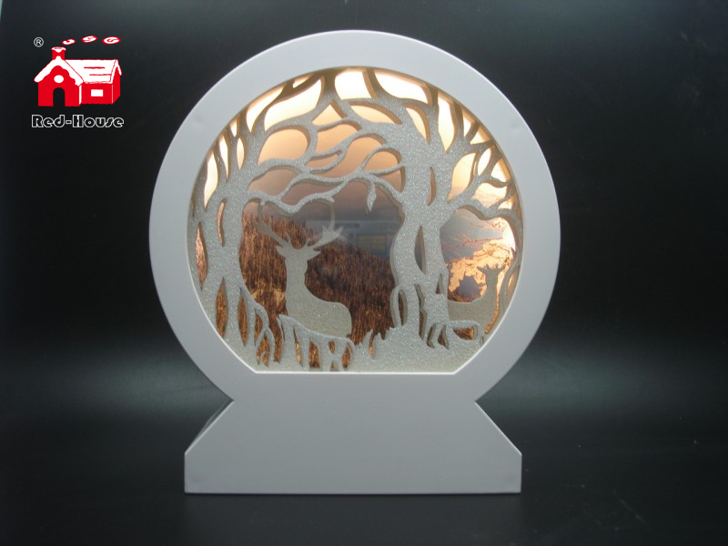 Christmas Decorative Arch Frame Music Box As Led Home Decoration with Laser Cut Christmas Scene From Christmas Decoration Supplies