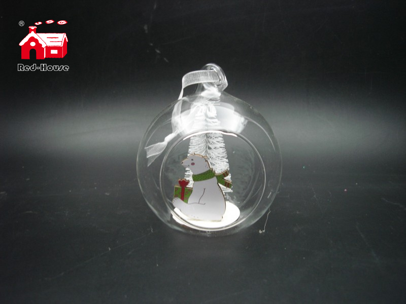 Christmas Decorative Glass Hanging Toys with Christmas Ornaments inside From Christmas Decoration Supplies