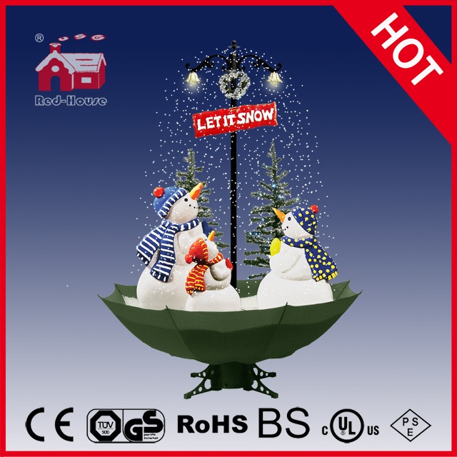 (40110U170-3S-GW) Snowing Christmas Decorations with Umbrella Base