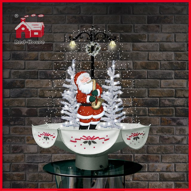 (118030U075-ST2-SS) Snowing Christmas Decorations with Umbrella Base
