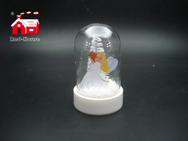 Christmas Glass Decoration in Mini Dome Shape with Scene inside Led Power by Button Batteries