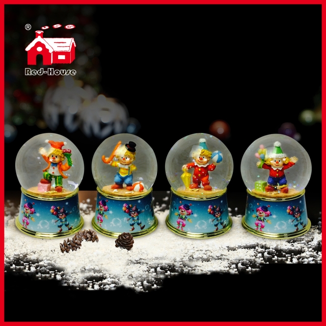 Lovely Bear 45mm Glass Water Globe with Blowing Snow for Home Garden Decoration