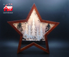 Christmas Decorative Star Frame Music Box As Led Home Decoration with with Atificial Snow And Mini Led Street Light Scene