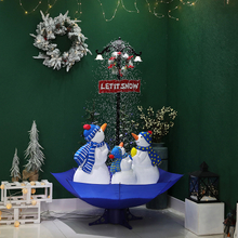 (40110U170-3S-BW) Snowing Christmas Decorations with Umbrella Base