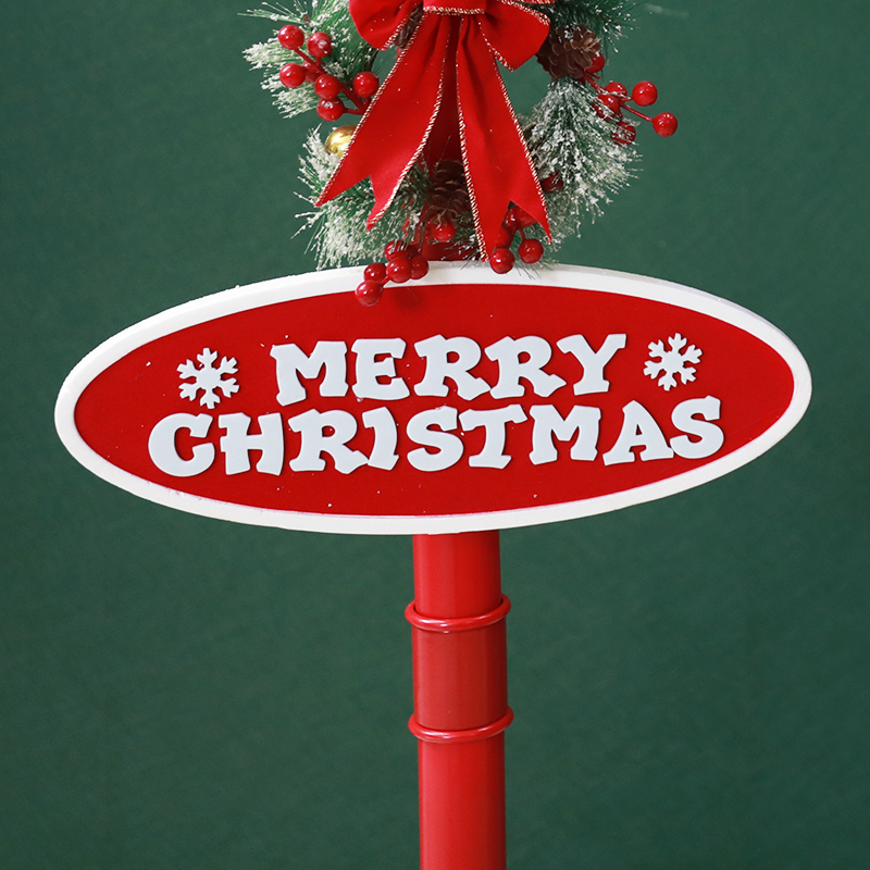 Wholesale Navidad Animated Christmas Floor Street Lamp Post Light with Blowing Snow 
