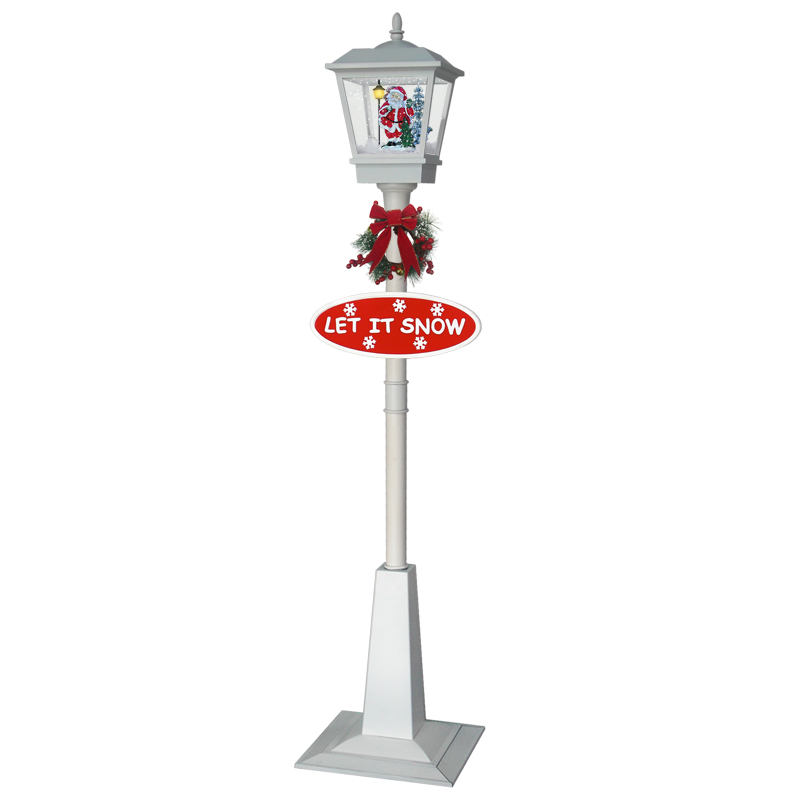  Santa Claus Inside White Christmas Street Lamp with LEDs