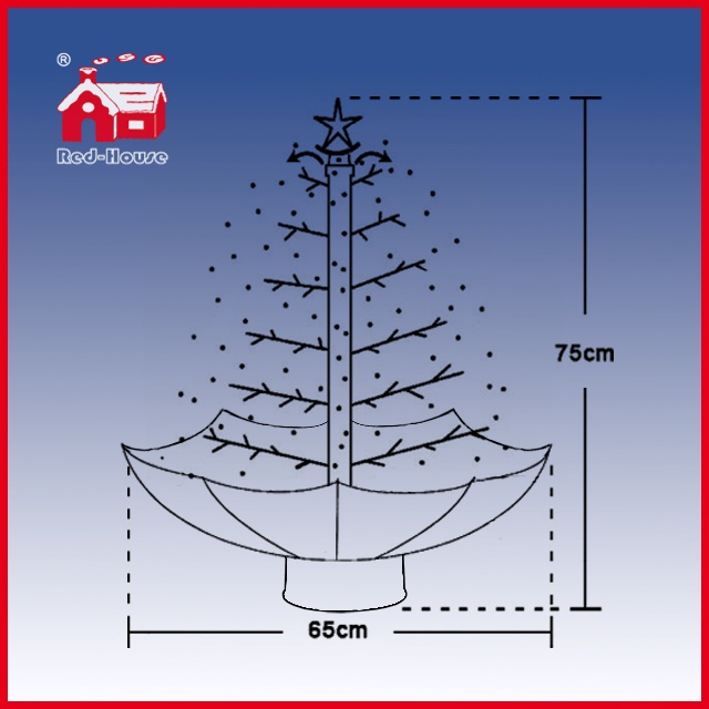 (18030U075-BS) 2016 Snowing Christmas Tree with Umbrella Base