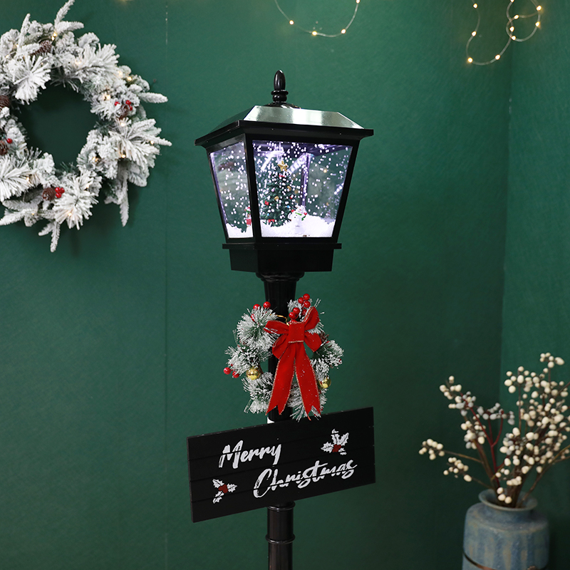 Black Snowing Decoration Christmas Lights Led Outdoor Christmas Lamp Post