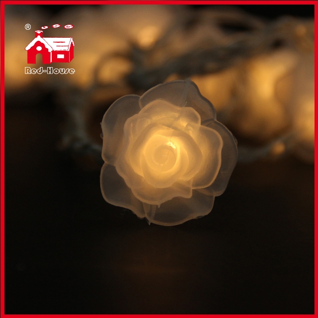 10 Simulation Pink Rose LED Battery Light String Flower Christmas Light