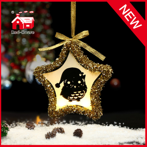 Glass Decorative Star Shaped Christmas Ornaments