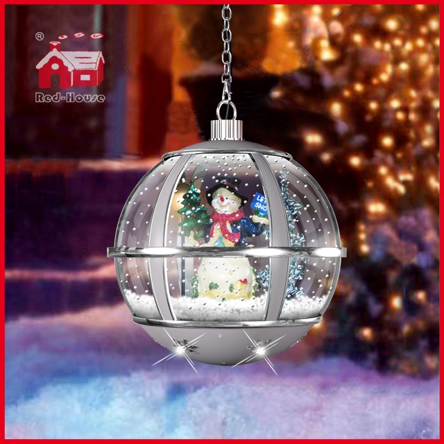 (LH30033L-SS01) Hanging Snow Globe Lamp Cute Snowman Light for Holiday
