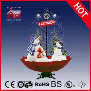 (40110U170-3S-RW) Snowing Christmas Decorations with Umbrella Base