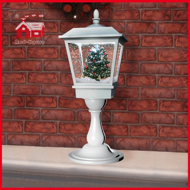 (LT27064S-W) Pure White Christmas Tree Decoration Lamp with LED and Snow