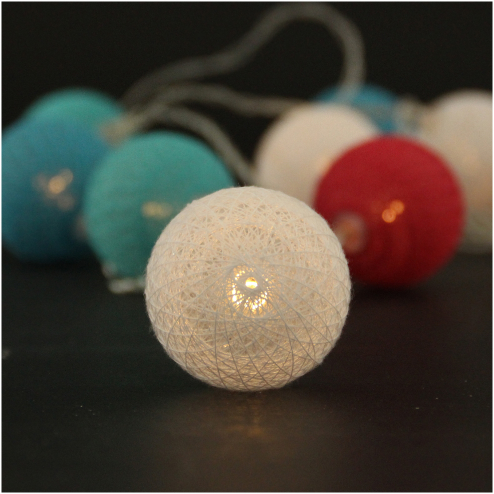 Cotton Ball Light String Christmas Light Holiday Decoration Ball String Light from China