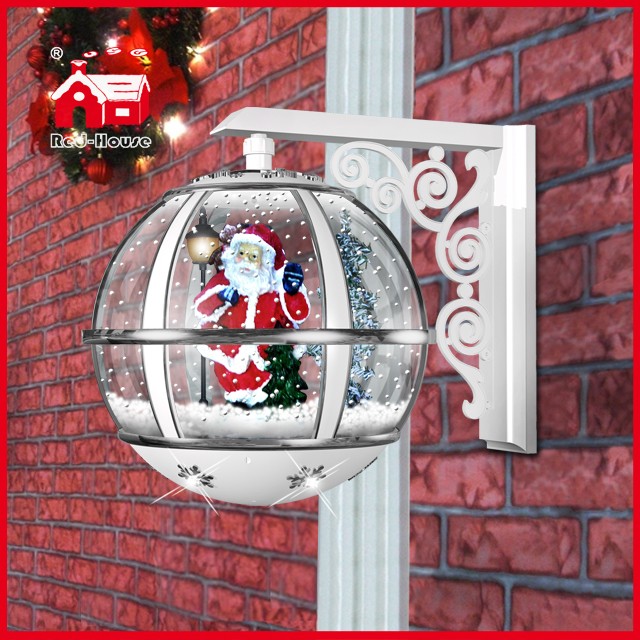(LW30033D-WS11) Snow Globe White Wall Light with Top Lace and LED Lights