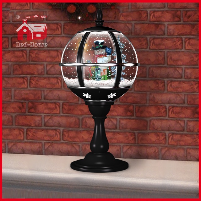 (LT30059H-HS00) Tabletop Snow Globe Lamp with LED Lights for Christmas