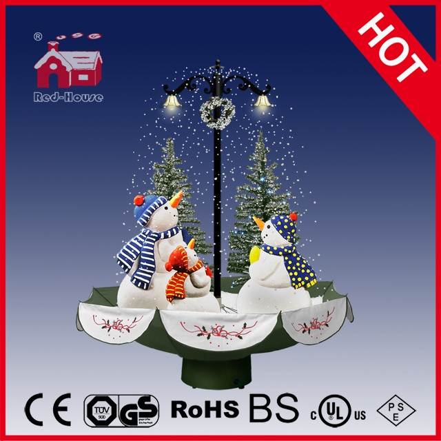 (118030U075-3S-GS) Snowing Christmas Decorations with Umbrella Base