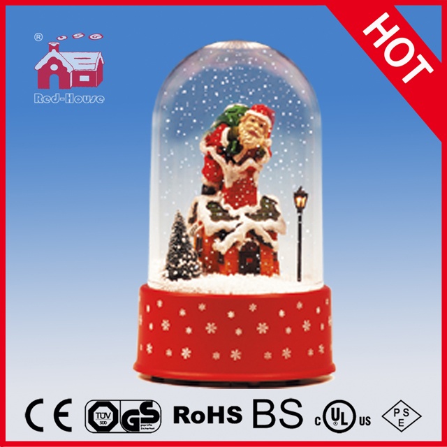 (P18030A) Snow Globe with Santa Claus and Snow Flakes Inside