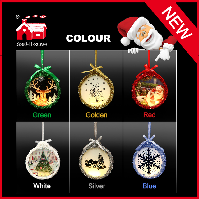 New Design Christmas Gift Glass LED Ornament