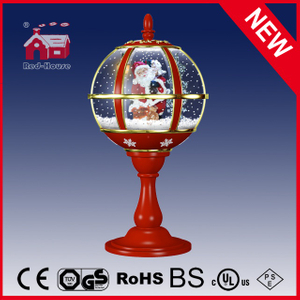 (LT30059E-RJ10) Lace Decoration Red Festival Tabletop Lamp with Santa Claus